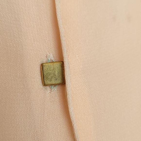 Vintage Urban Outfitters long-sleeved sheer peach ruffle blouse - Picture 8 of 12